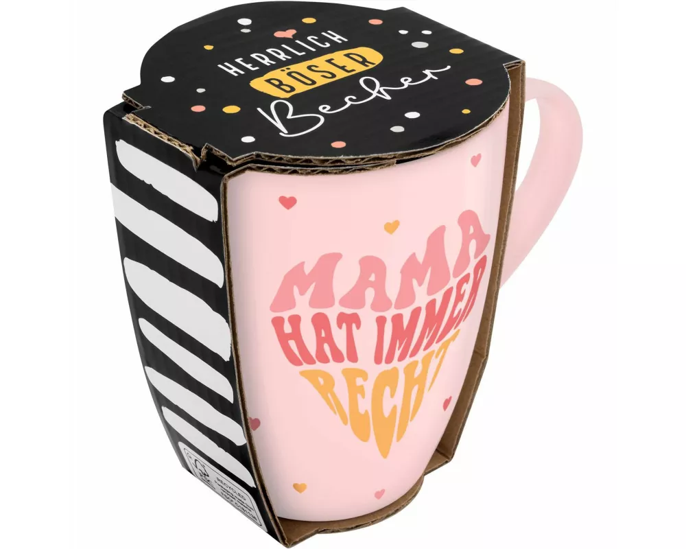 Tasse mit Motivdruck "Mama hat immer recht", mit Banderole