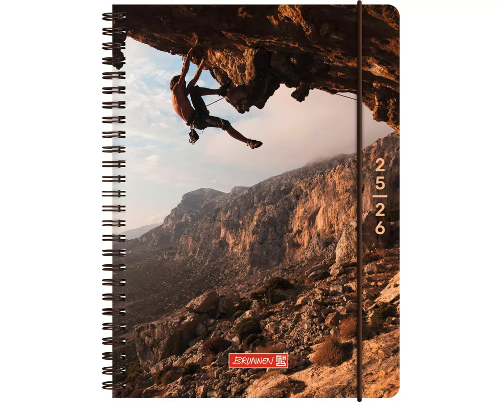 BRUNNEN Schülerkalender (2025/2026) "Cliffhanger", 2 Seiten = 1 Woche, A5, 208 Seiten, PP-Umschlag, mehrfarbig