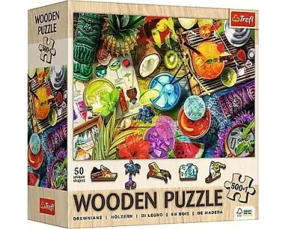 Holz Puzzle 500+1 - Bunte Cocktails