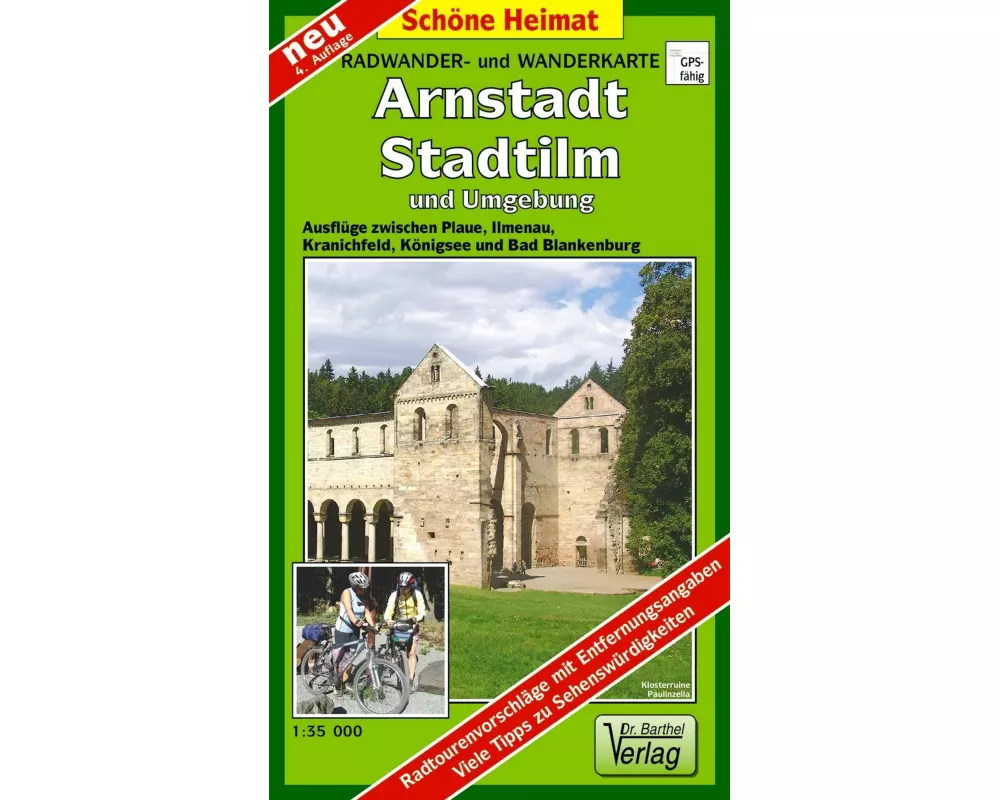 Radwander- und Wanderkarte Arnstadt, Stadtilm und Umgebung