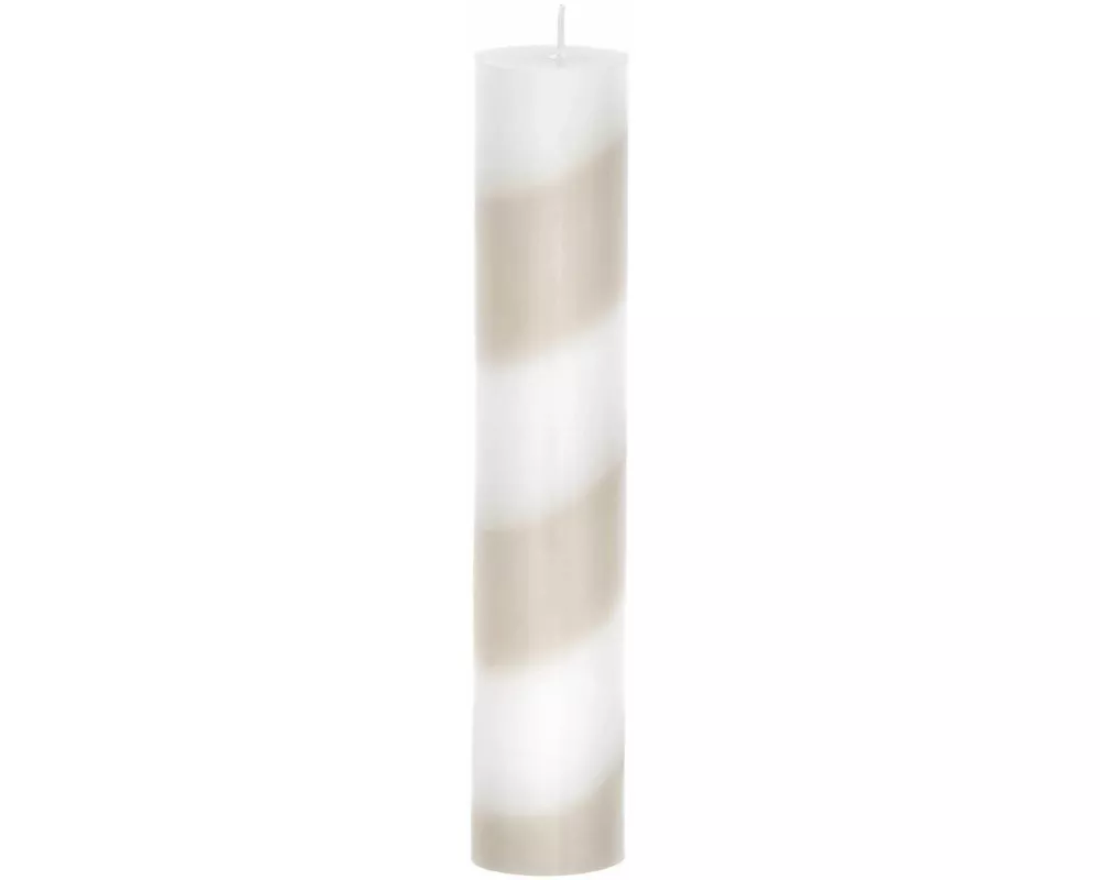 Stabkerze, gestreift, Dunkelblau/Blau,4 x 20 cm, 226 g, Brenndauer: 30 h