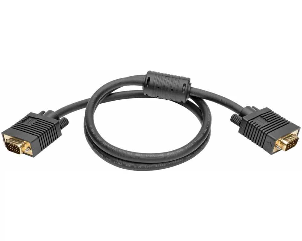 EATON TRIPPLITE VGA, High-Resolution, RGB, Coaxial Cable, HD15, M/M, 3ft. 0.91m