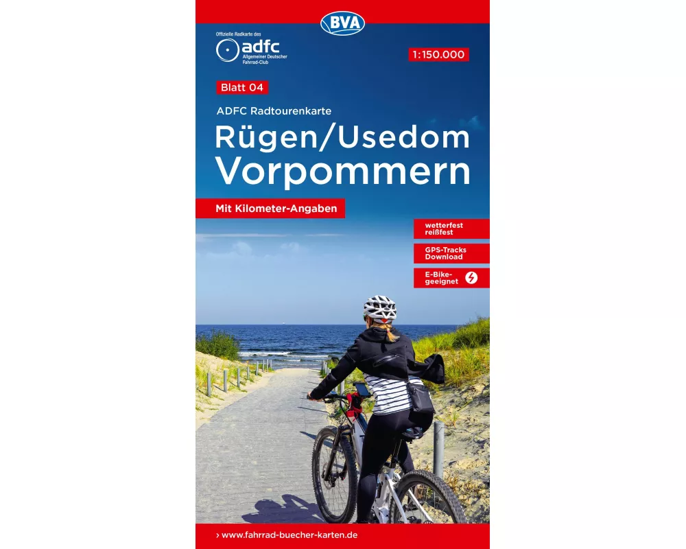 BVA ADFC Radtourenkarte Rügen/Usedom Vorpommern 1:150.000