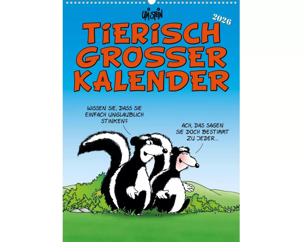 Uli Stein Tierisch großer Kalender 2026: Monatskalender für die Wand im Großformat