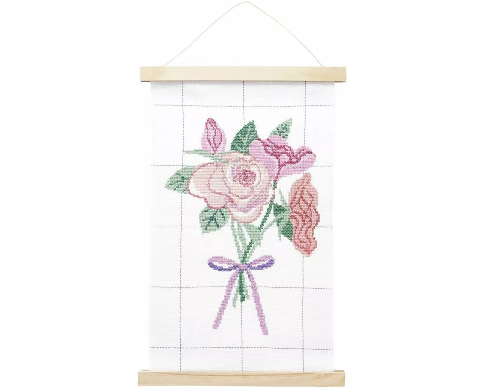 Stickpackung Gezhlter Kreuzstich, Blumenstrau mit Posterhnger, 30x47cm