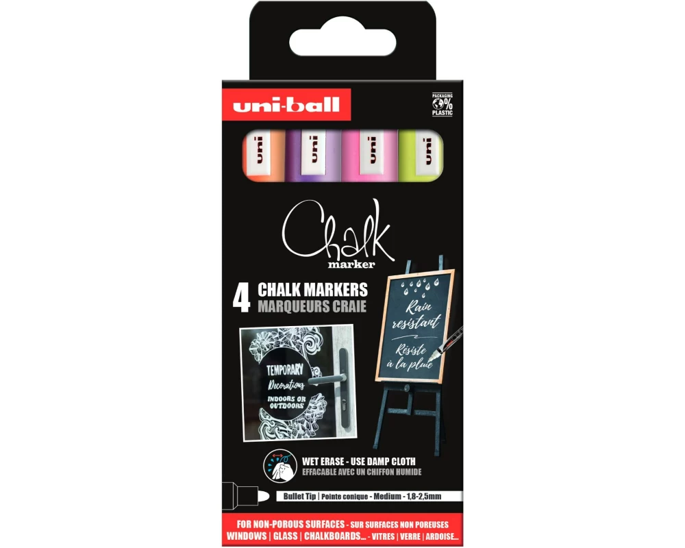 Uni Kreidemarker CHALK 1.8-2.5 mm, 4 Stück