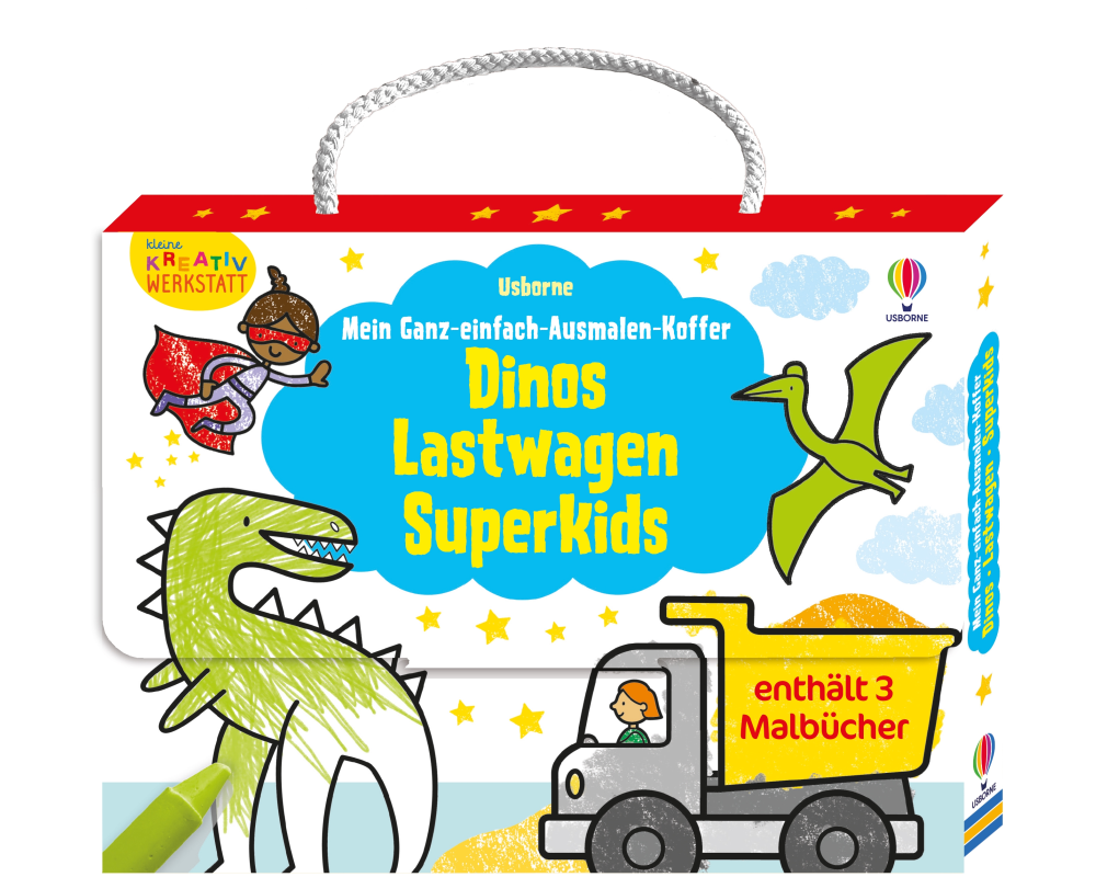 Kleine Kreativ-Werkstatt – Mein Ganz-einfach-Ausmalen-Koffer: Dinos, Lastwagen, Superkids