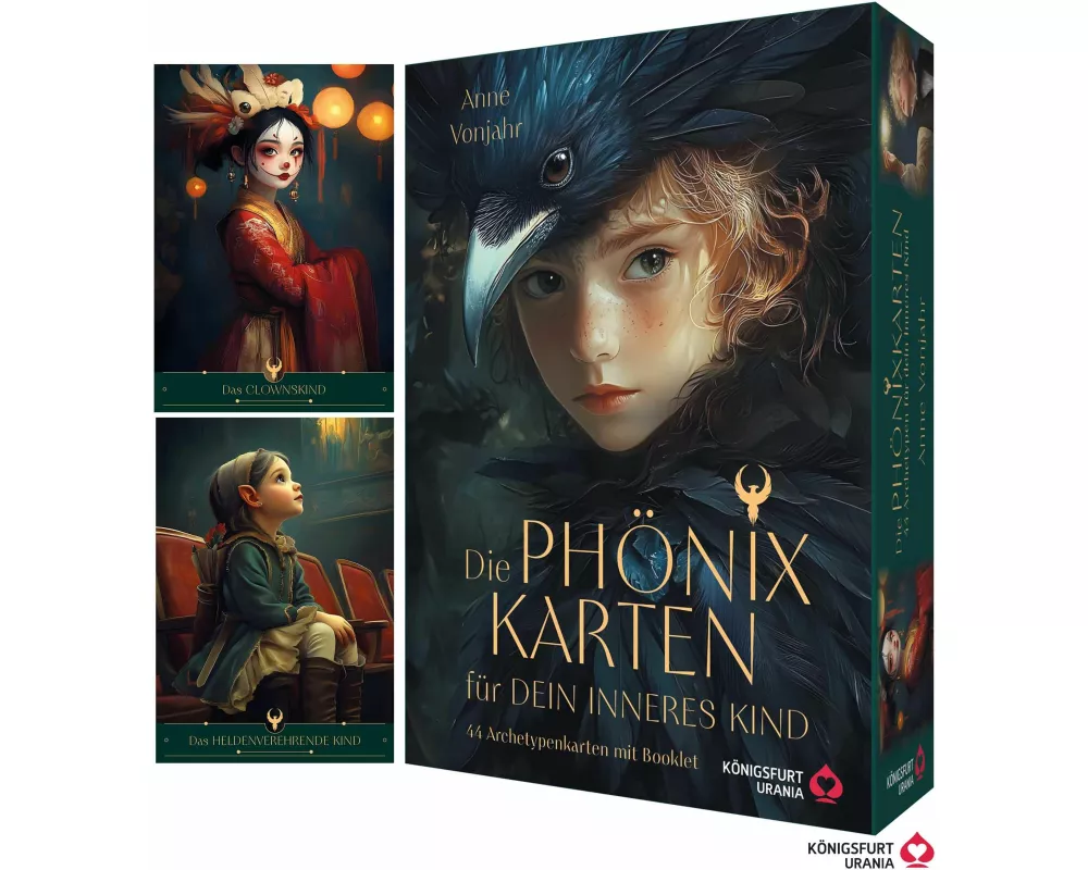 Die Phönixkarten für dein Inneres Kind - 44 Archetypenkarten und 192-seitiges farbiges Booklet