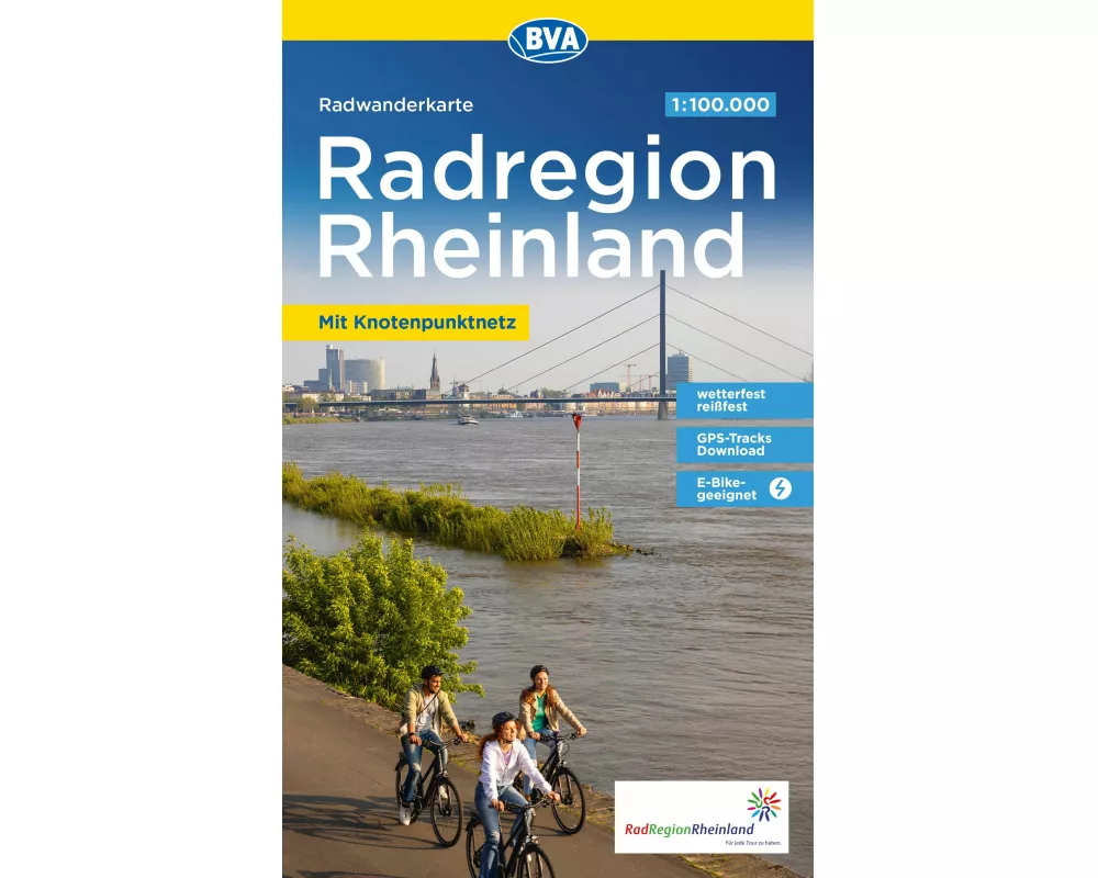 BVA Radwanderkarte RadRegion Rheinland die schönsten Radtouren mit Knotenpunkten 1:100.000
