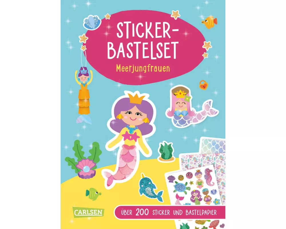 Bastelset für Kinder: Sticker-Bastelset: Meerjungfrauen