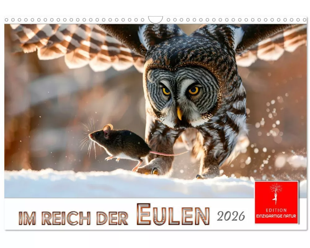 Im Reich der Eulen (Wandkalender 2026 DIN A3 quer), CALVENDO Monatskalender