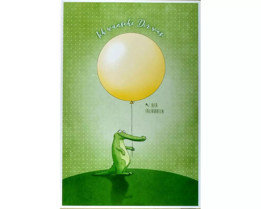 ABC Geburtstagskarte Ich wünsch dir was, zum Freirubbeln