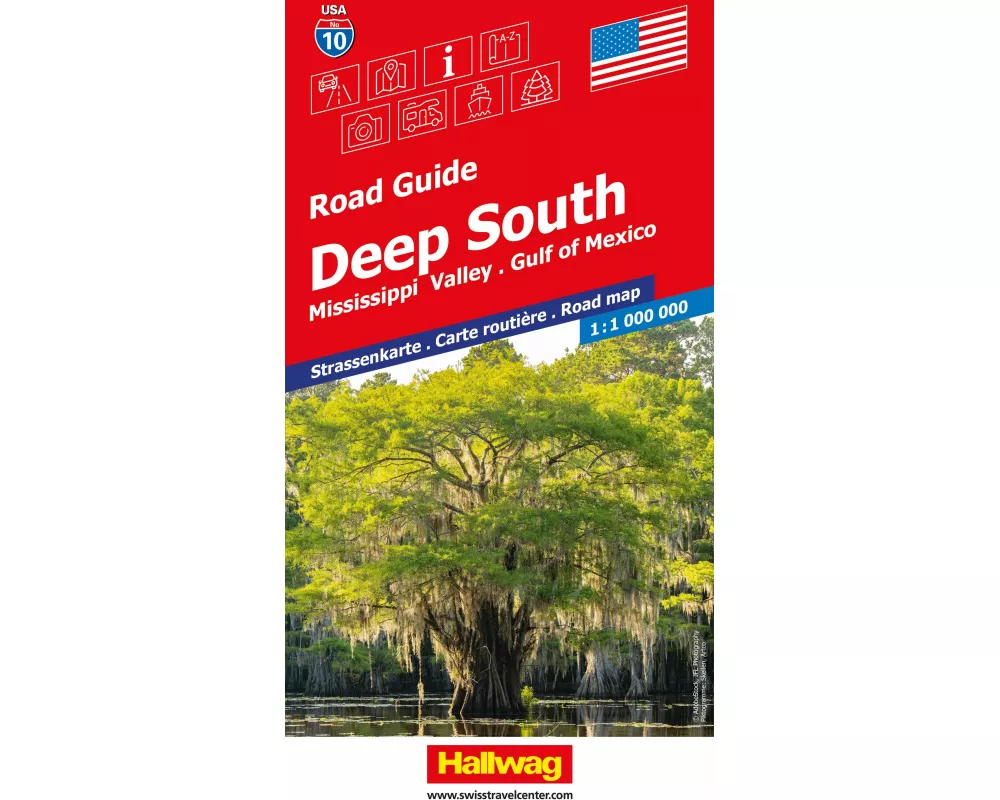 Hallwag Strassenkarte USA, Deep South 1:1 Mio