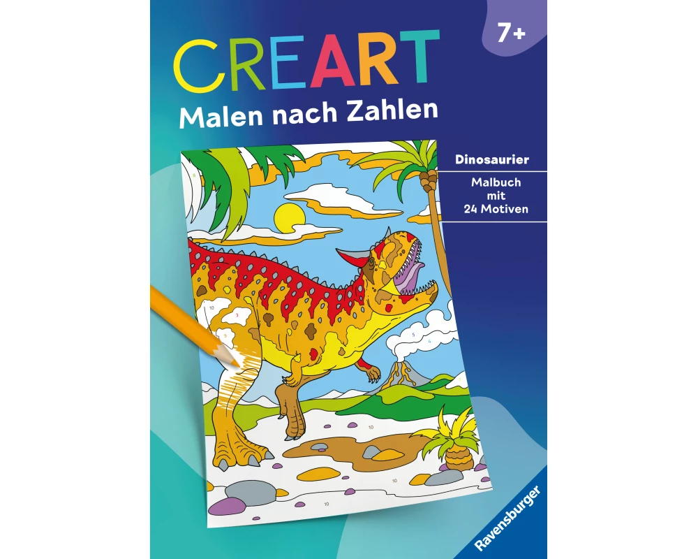 CreArt Malen nach Zahlen ab 7: Dinosaurier