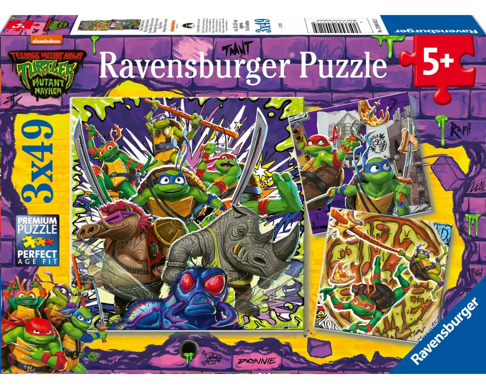 Kinderpuzzle 3x49 Teile - Teenage Mutant Ninja Turtles