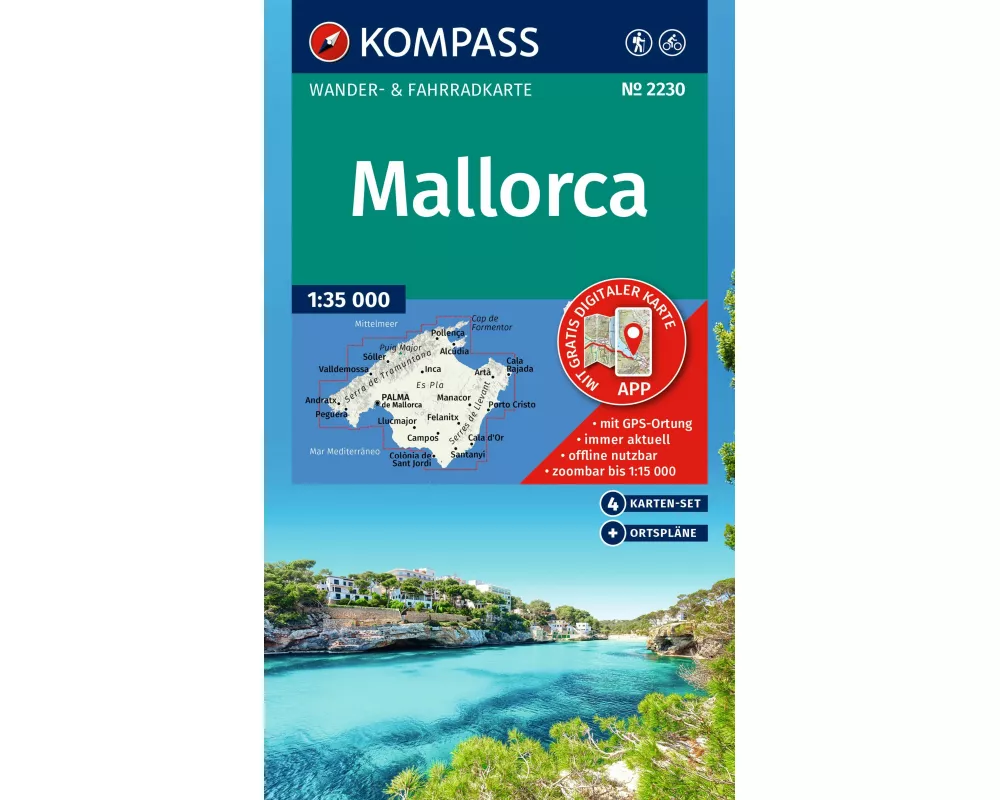 KOMPASS Wanderkarten-Set 2230 Mallorca (4 Karten) 1:35.000