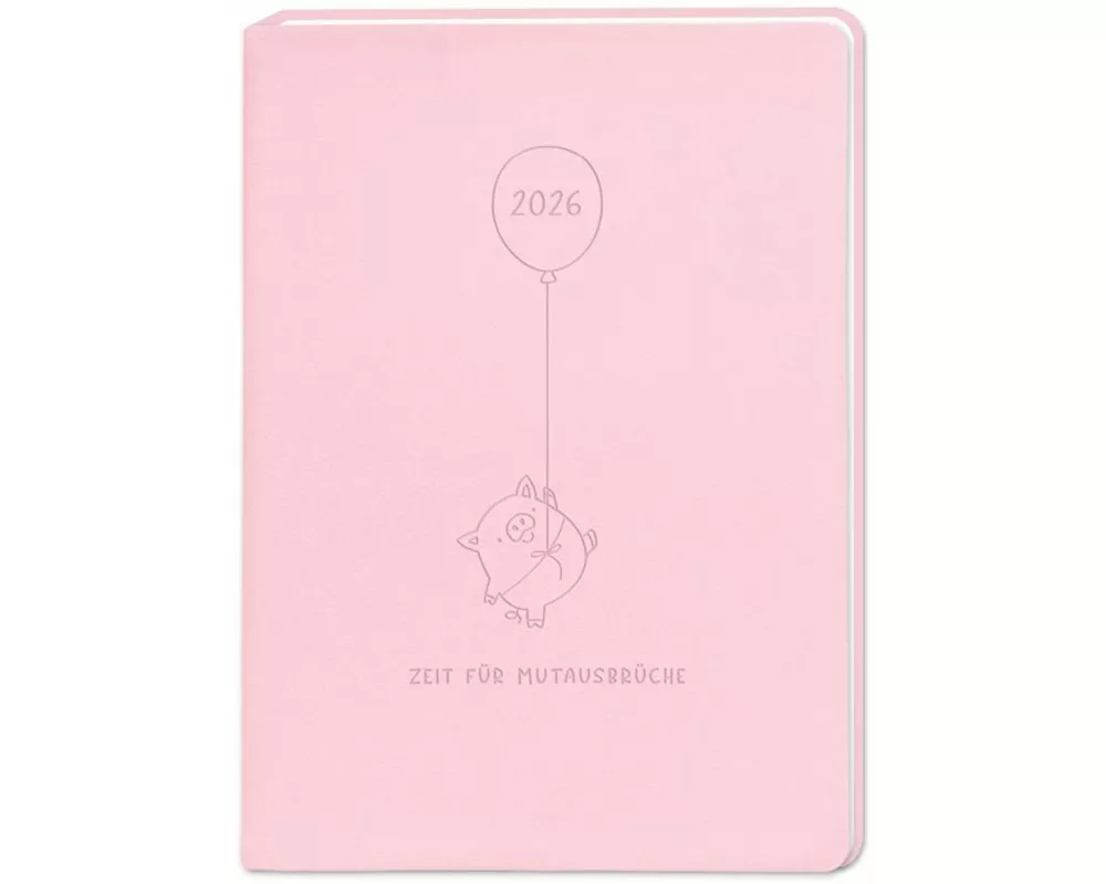 Terminplaner Lederlook 2026 Rosa
