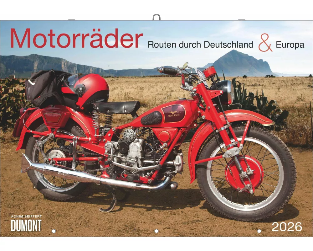 DUMONT - Motorräder - Routen durch Deutschland & Europa 2026 – Broschürenkalender 42 x 29 cm mit 12 Motorrädern & Touren – Geschenk für Biker & Reisef
