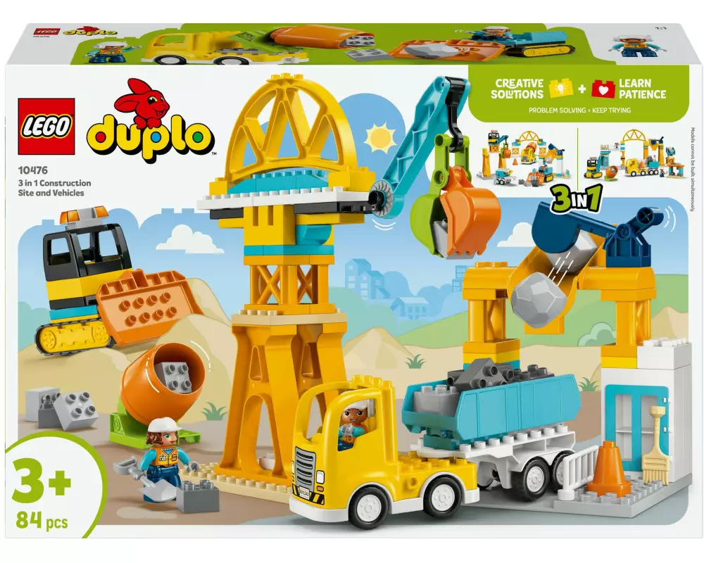 LEGO DUPLO Baustelle mit Baufahrzeugen – 3-in-1-Set 10476