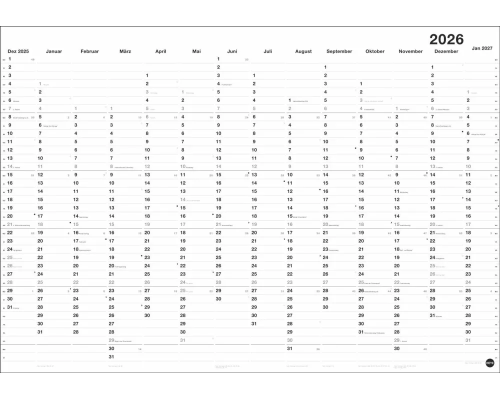 Black&White Mega-Posterplaner 2026