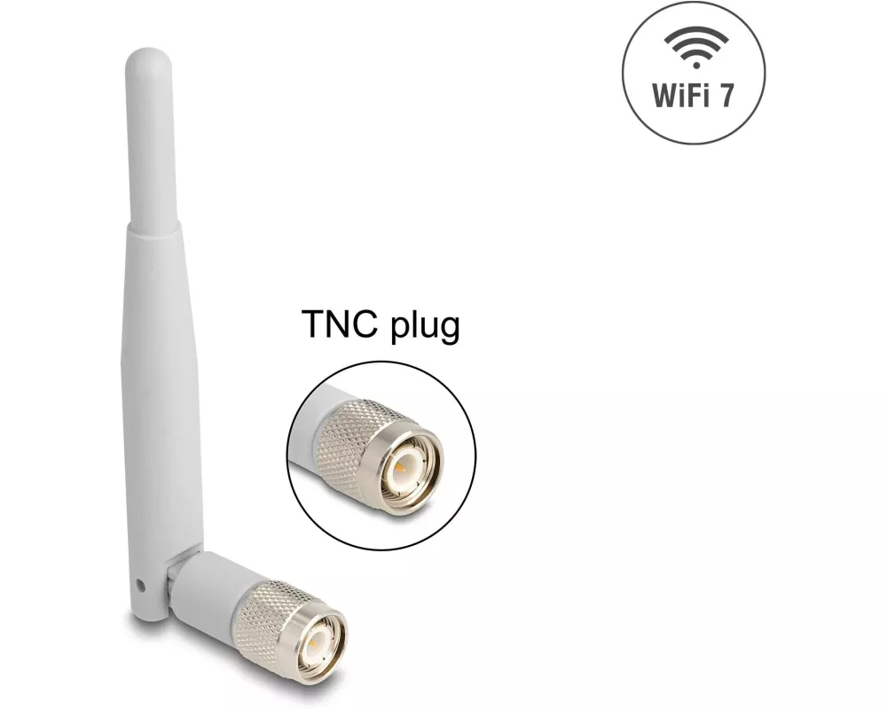 Delock WiFi 7 Antenne TNC Stecker 2 - 3 dBi TNC 3 dBi Rundstrahl