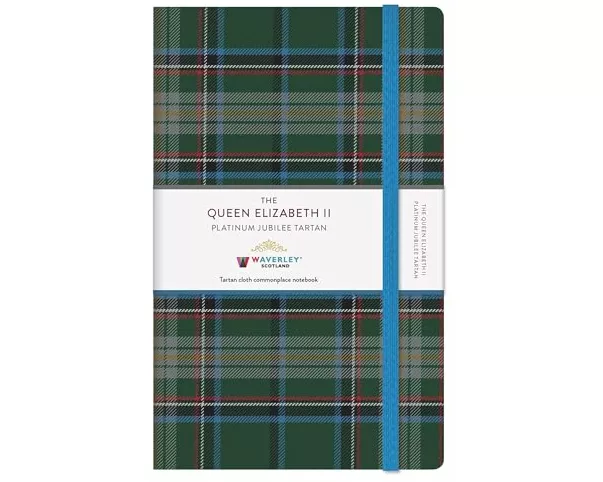 The Queen Elizabeth II Platinum Jubilee Tartan Cloth Large Notebook