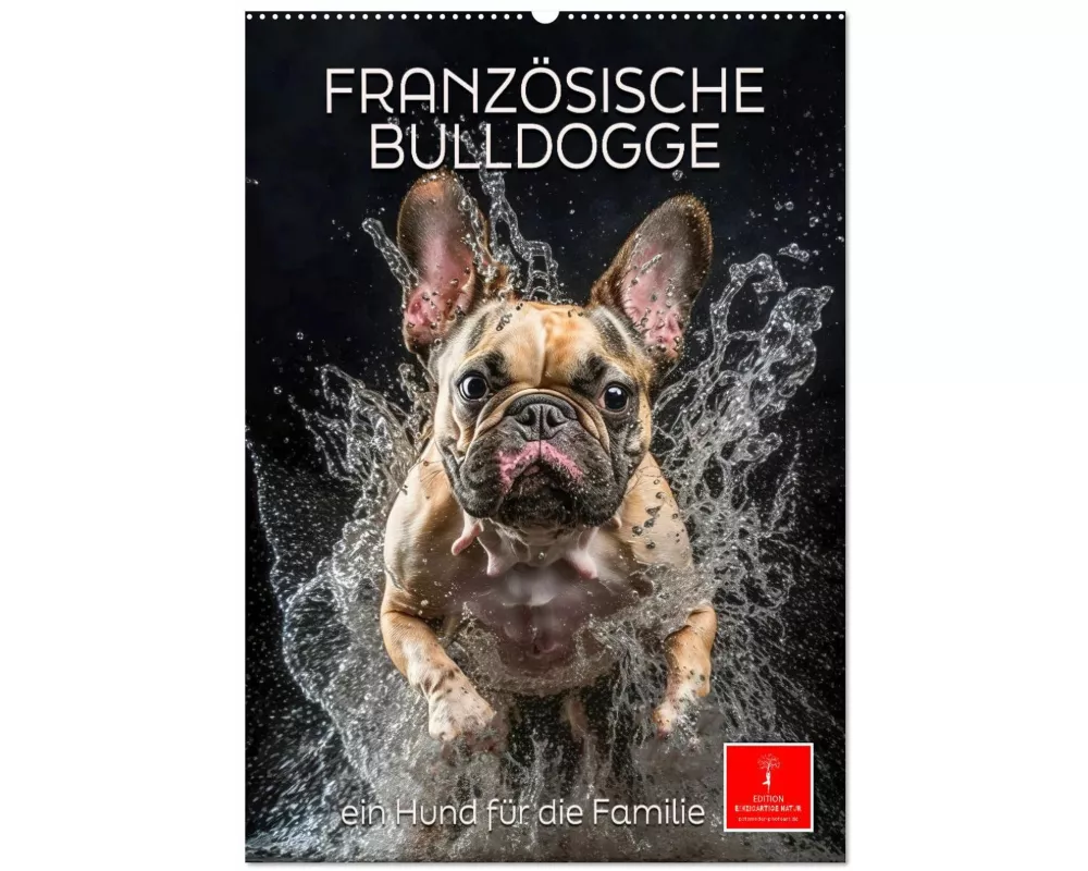 Französische Bulldogge - ein Hund für die Familie (Wandkalender 2025 DIN A2 hoch), CALVENDO Monatskalender