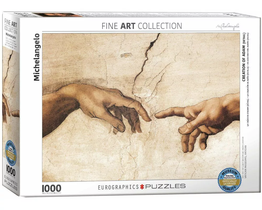 Puzzle 1000 Teile - Michelangelo: Creation of Adam (Detail)