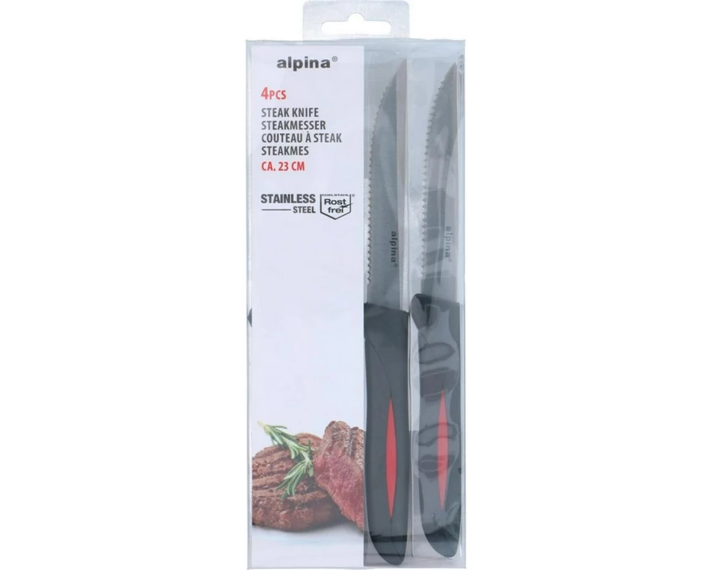 alpina Steakmesser-Set 4 Stück, Schwarz