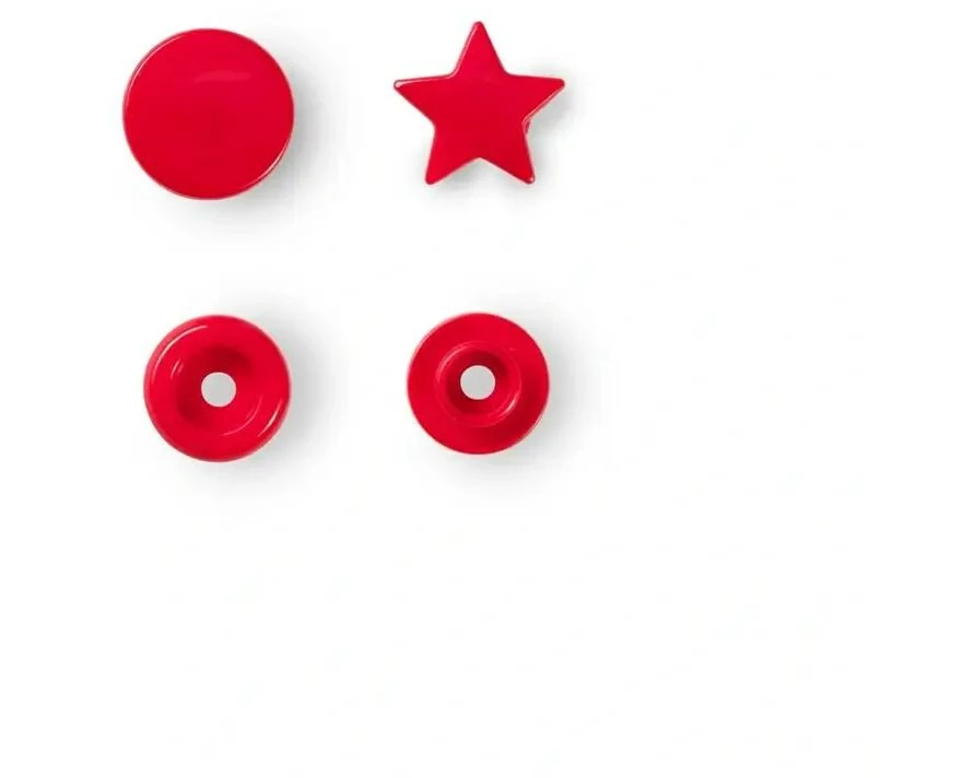 Prym Druckknöpfe Color Snaps Stern, Rot, 12.4 mm, 30 Stück