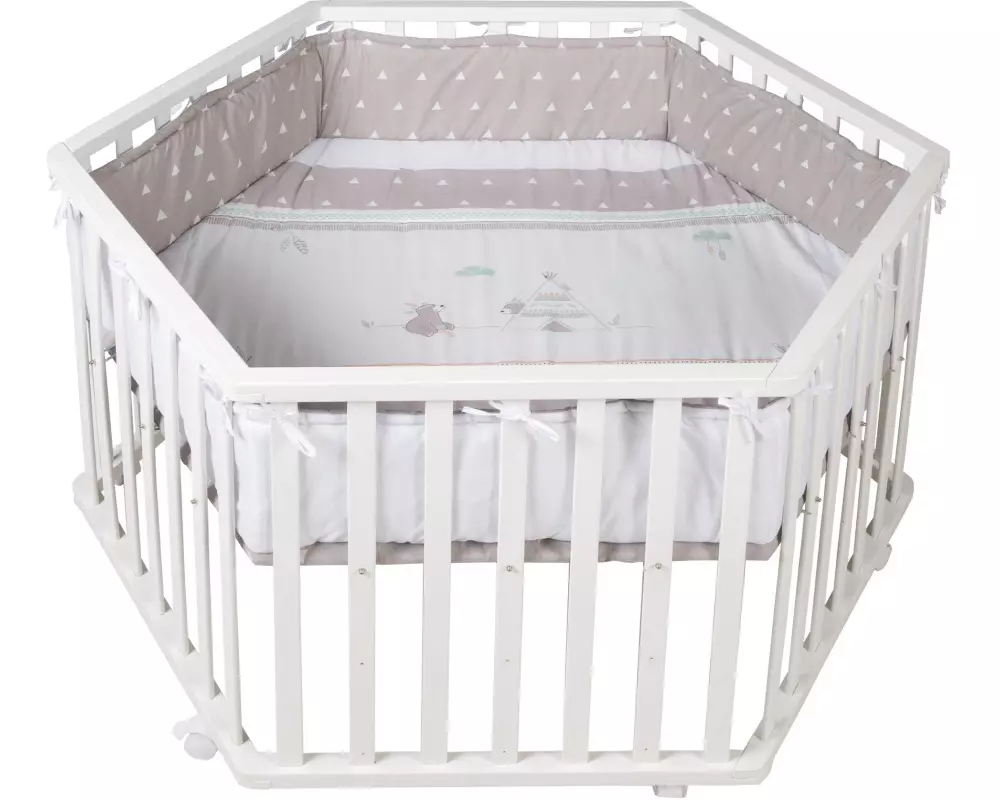 roba Laufgitter Indibär 6-eckig auf Rollen Beige