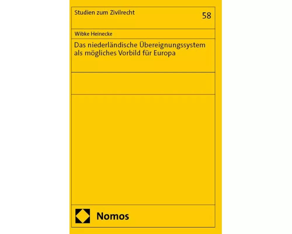 Das niederländische Übereignungssystem als mögliches Vorbild für Europa