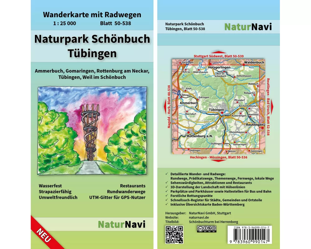 Naturpark Schönbuch - Tübingen 1 : 25 000