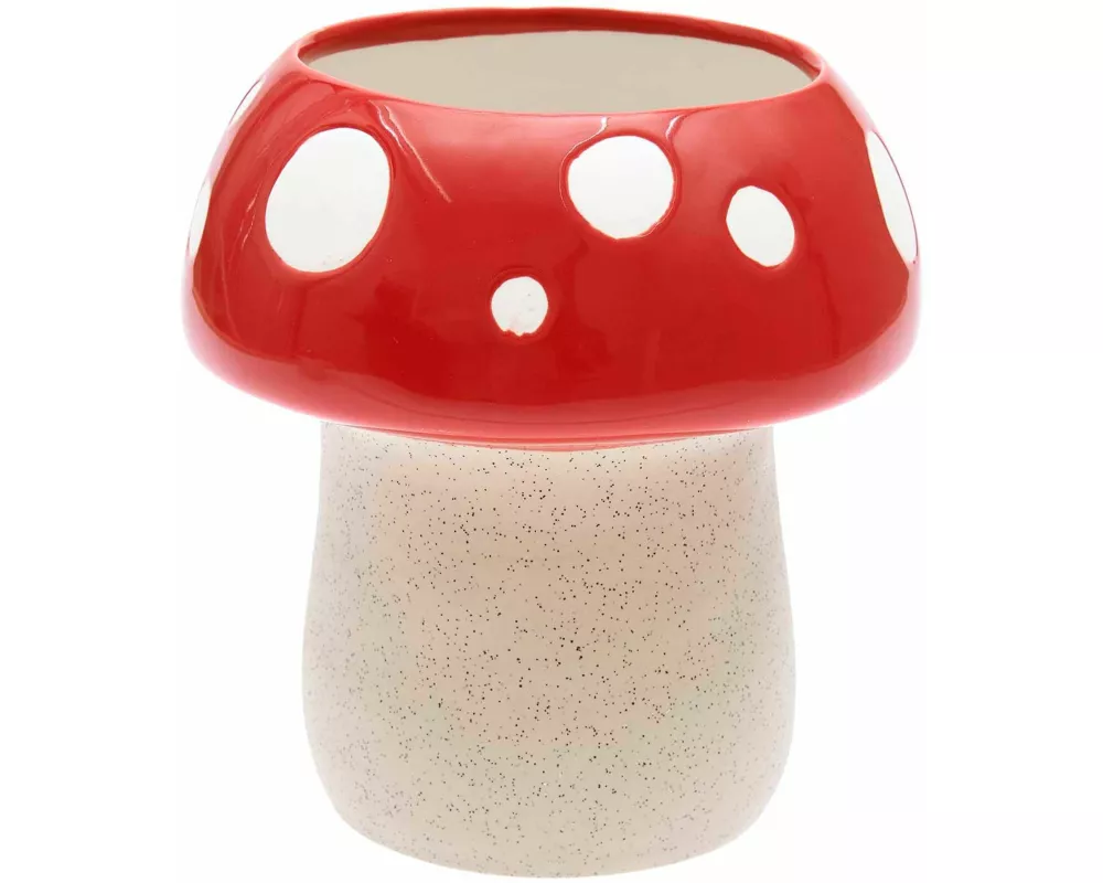 Keramik Vase Fliegenpilz,Ø 14,5 cm, H 15 cm