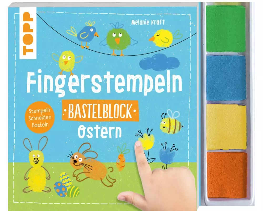 Fingerstempeln. Bastelblock Ostern