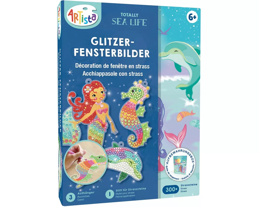 Glitzer-Fensterbilder Unterwasserwelt