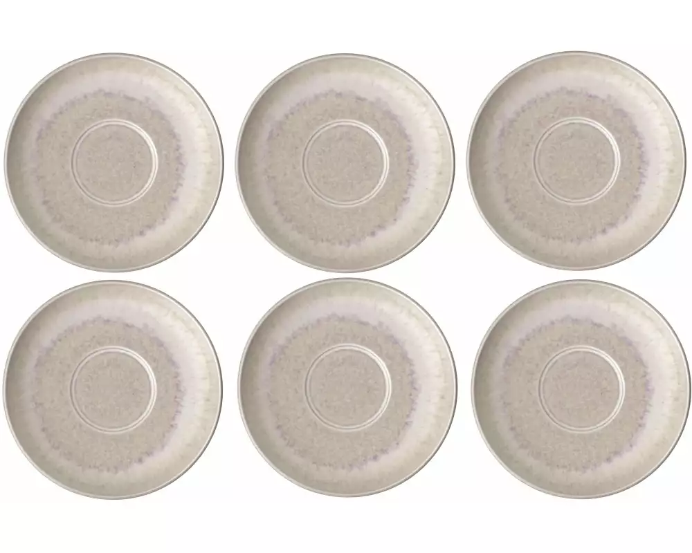 Villeroy & Boch Untertasse Perlemor Sand Ø 18 cm, 6 Stück, Beige