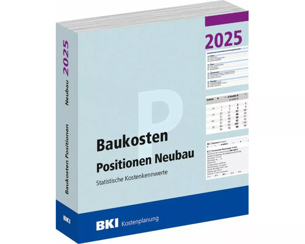 BKI Baukosten Neubau 2025 - Teil 3 Positionen
