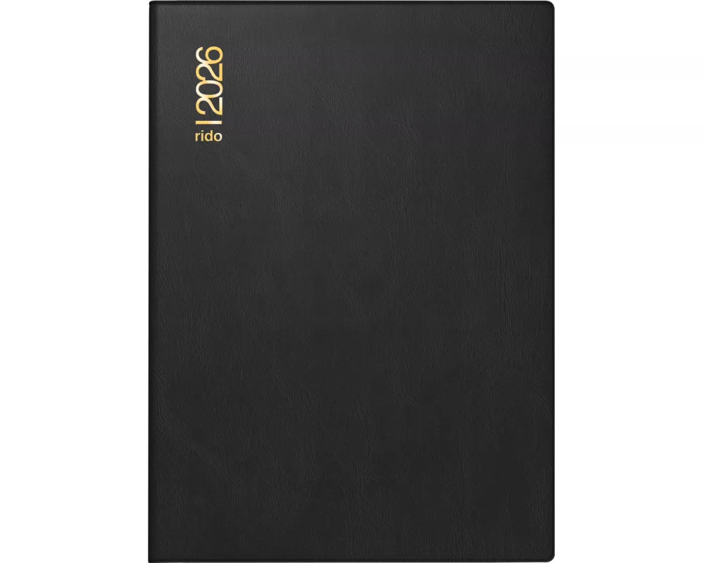 rido/idé 7018182906 | Taschenkalender Mod. Technik II 2026 | A6, Kunststoff, schwarz