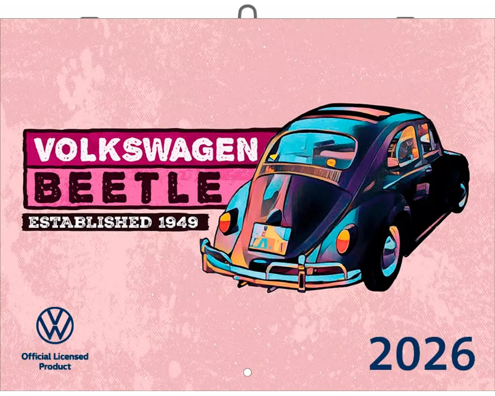 VW Broschürenkalender 2026 mit Illustrationen