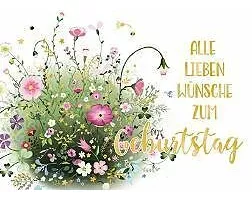 Postkarte. Zum Geburtstag (Blumenwiese)