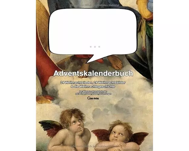 Adventskalenderbuch 24 Weihnachtslieder, 24 Weihnachtsbilder & die Weihnachtsgeschichte