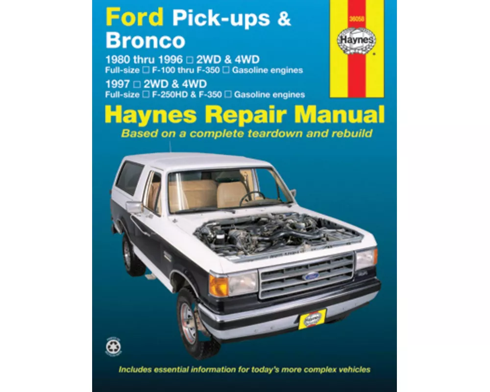 Ford pick-ups F-100-F-350 & Bronco (1980-1996) & F-250HD & F-350 (1997) Haynes Repair Manual (USA)