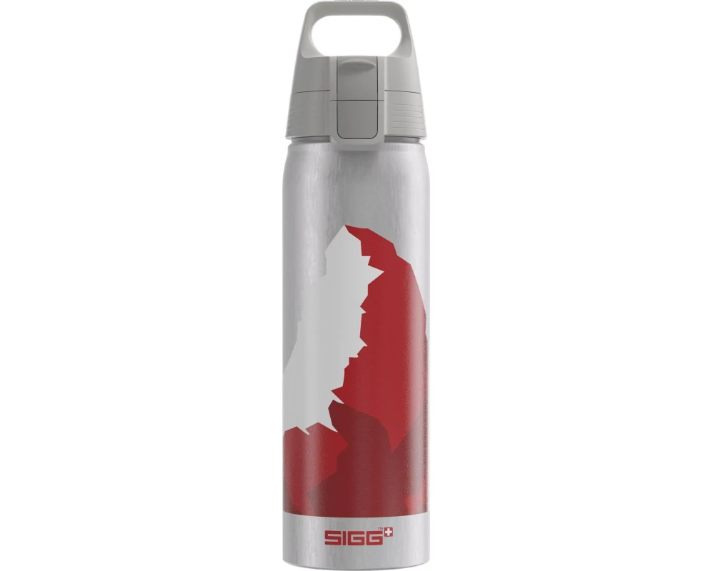 SIGG Trinkflasche WMB ONE Swiss Mountain 0.75 L 750 ml, Grau/Rot