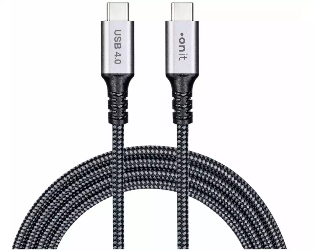 onit USB4-Kabel Pro USB-C - USB-C 5 m, Schwarz/Grau
