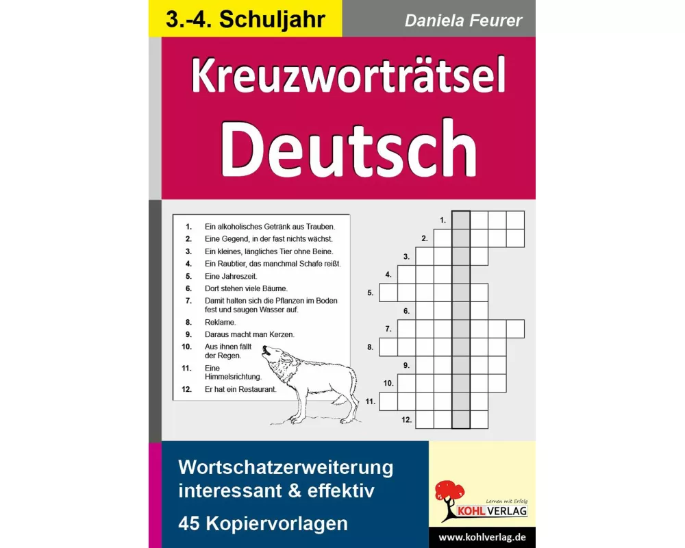 Kreuzworträtsel Deutsch 3.-4. Schuljahr