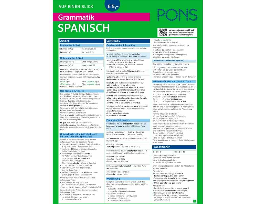 PONS Grammatik auf einen Blick Spanisch
