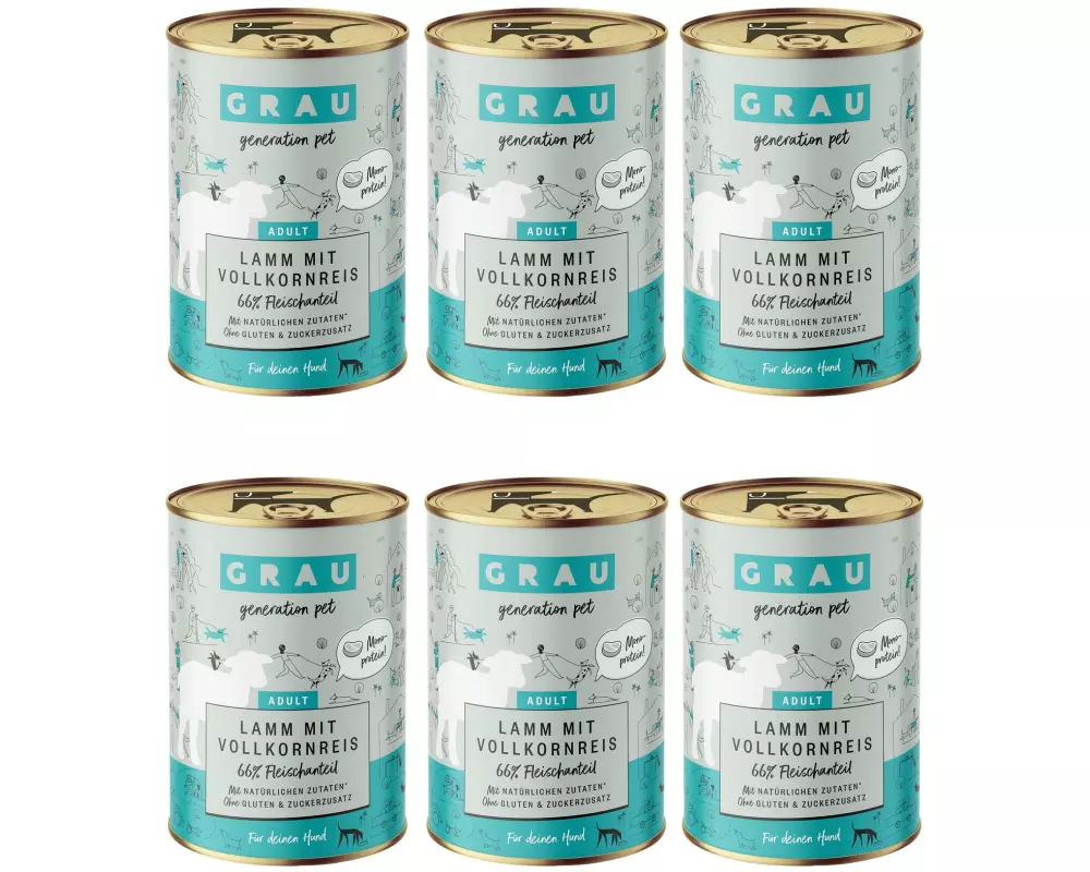Grau Nassfutter Lamm und Vollkornreis 6 x 400 g