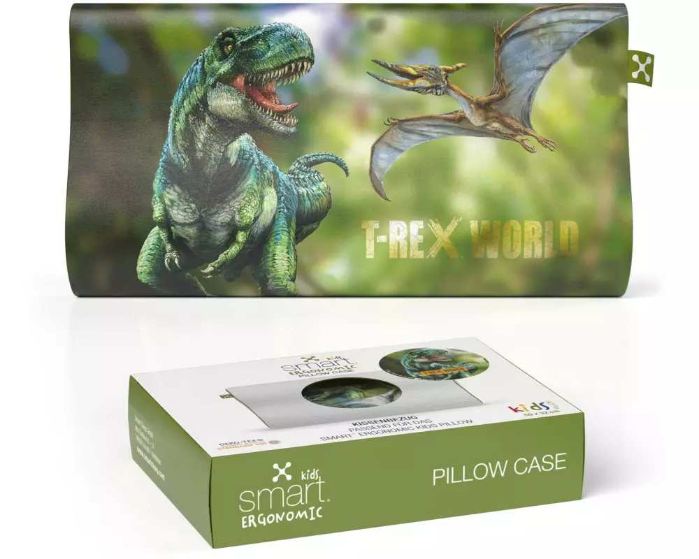 Smartsleep Kinder Kopfkissenbezug Ergonomic T-Rex-World 50 x 32 cm