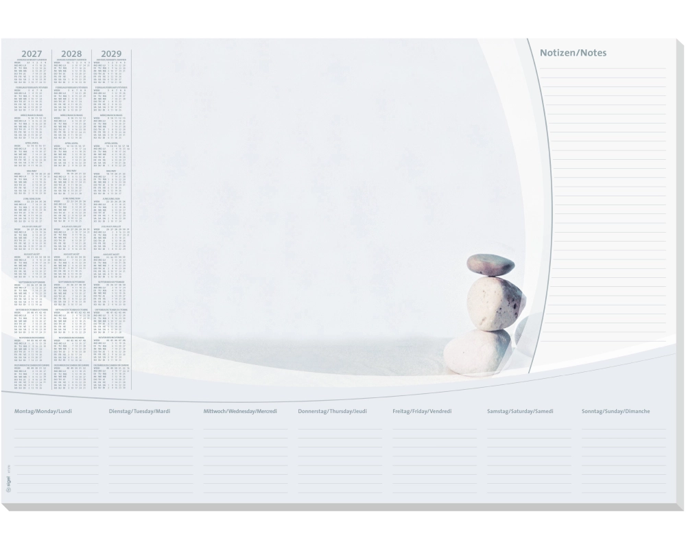 SIGEL Schreibunterlage Harmony 27-29 H7370 D/E/F 30 Blatt 59.5x41cm